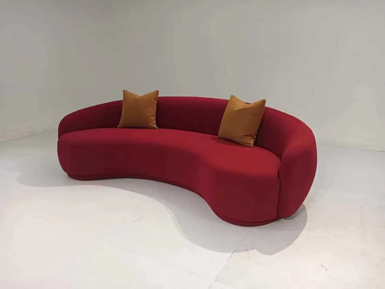 M&F Studio Crimson Curved Sofa