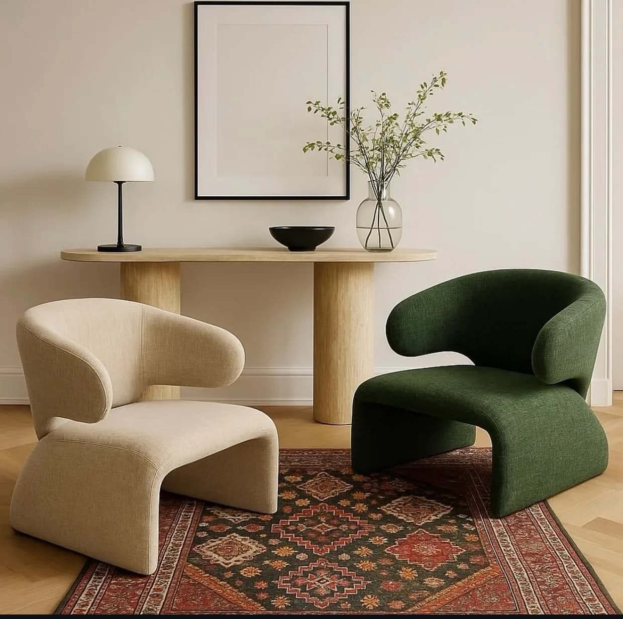 M&F Studio Curved-Back Accent Chair
