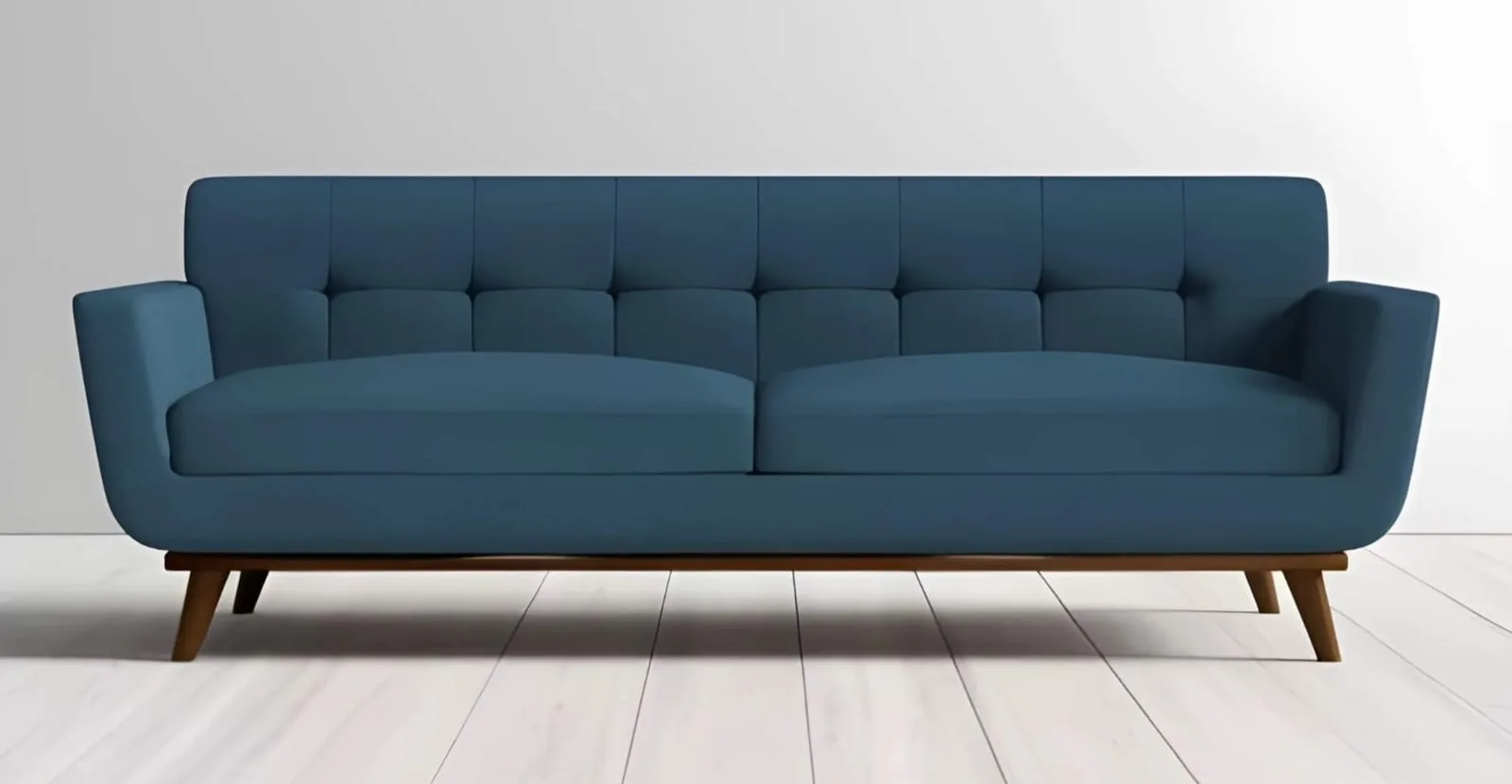 M&F Studio Teal Buttoned Three-Seater Sofa