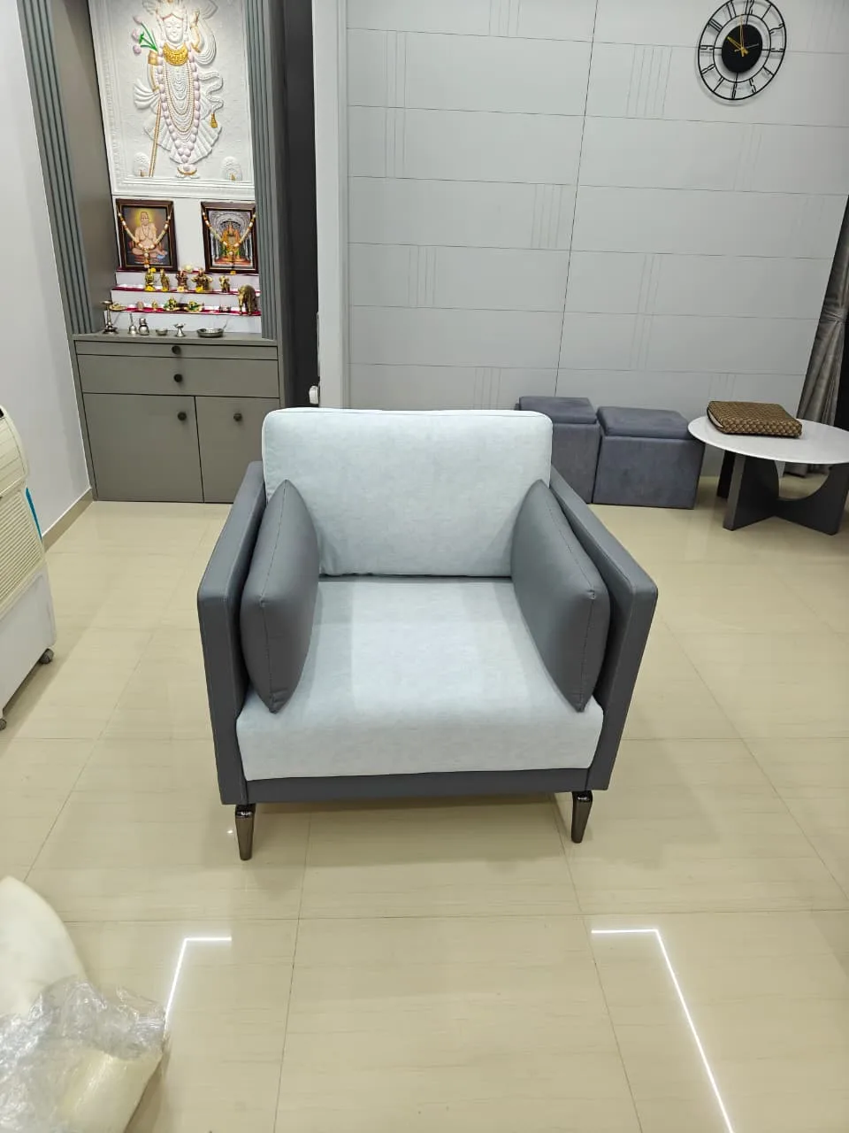 M&F Studio Two-Tone Panelled Armchair