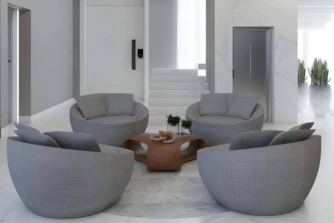 M&F Studio Woven Grey Tub Chair