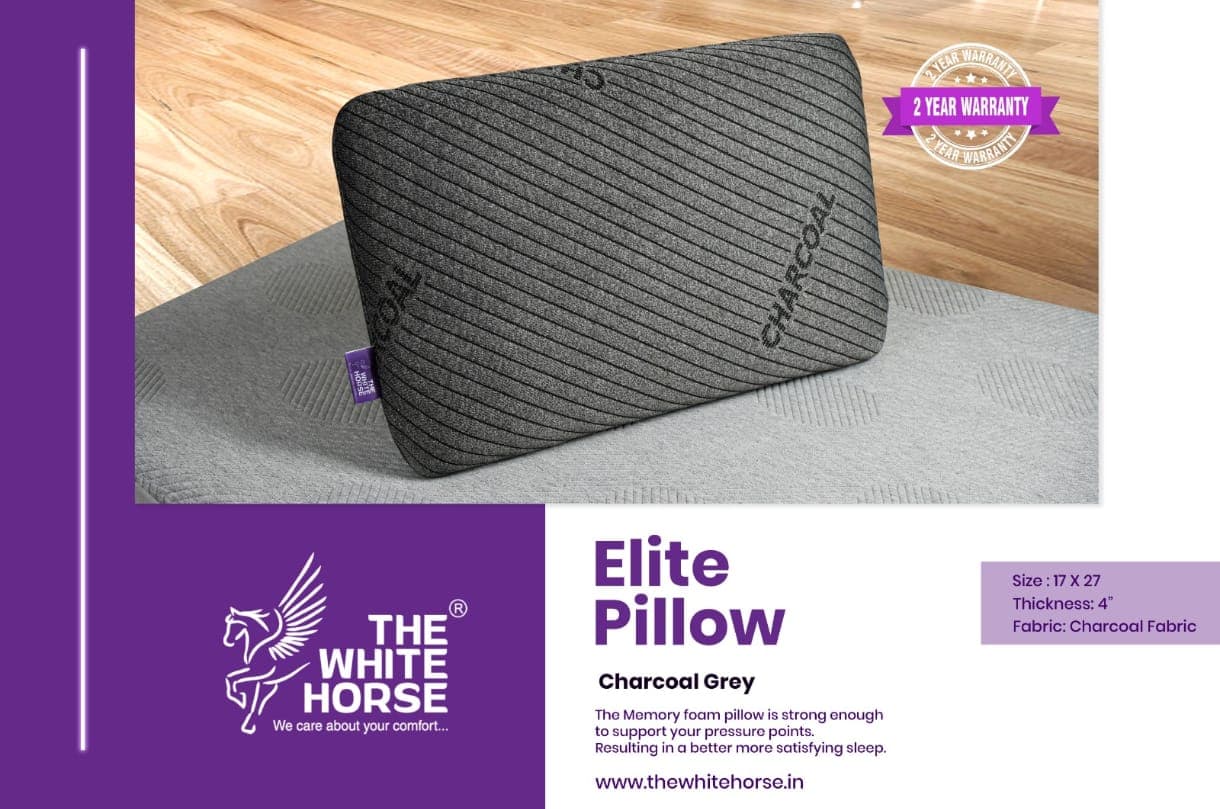 The White Horse Elite Pillow — Charcoal Fabric